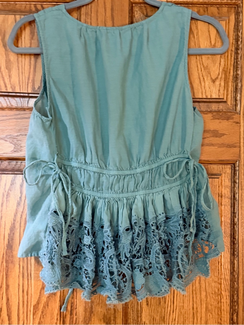 Lucky Brand Teal Lace-Trim Sleeveless V-Neck Camisole - Picture 3 of 4